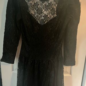 Black lace midi dress gothic